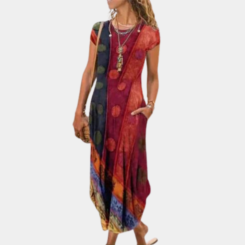 Maxi Abito Asimmetrico | Boho Chic | Comodo e Colorato