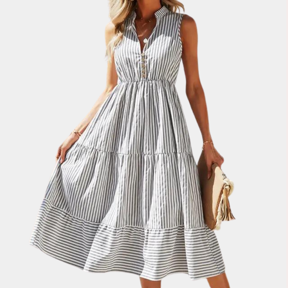 Abito Midi a Righe | Fresco | Elegante e Romantico