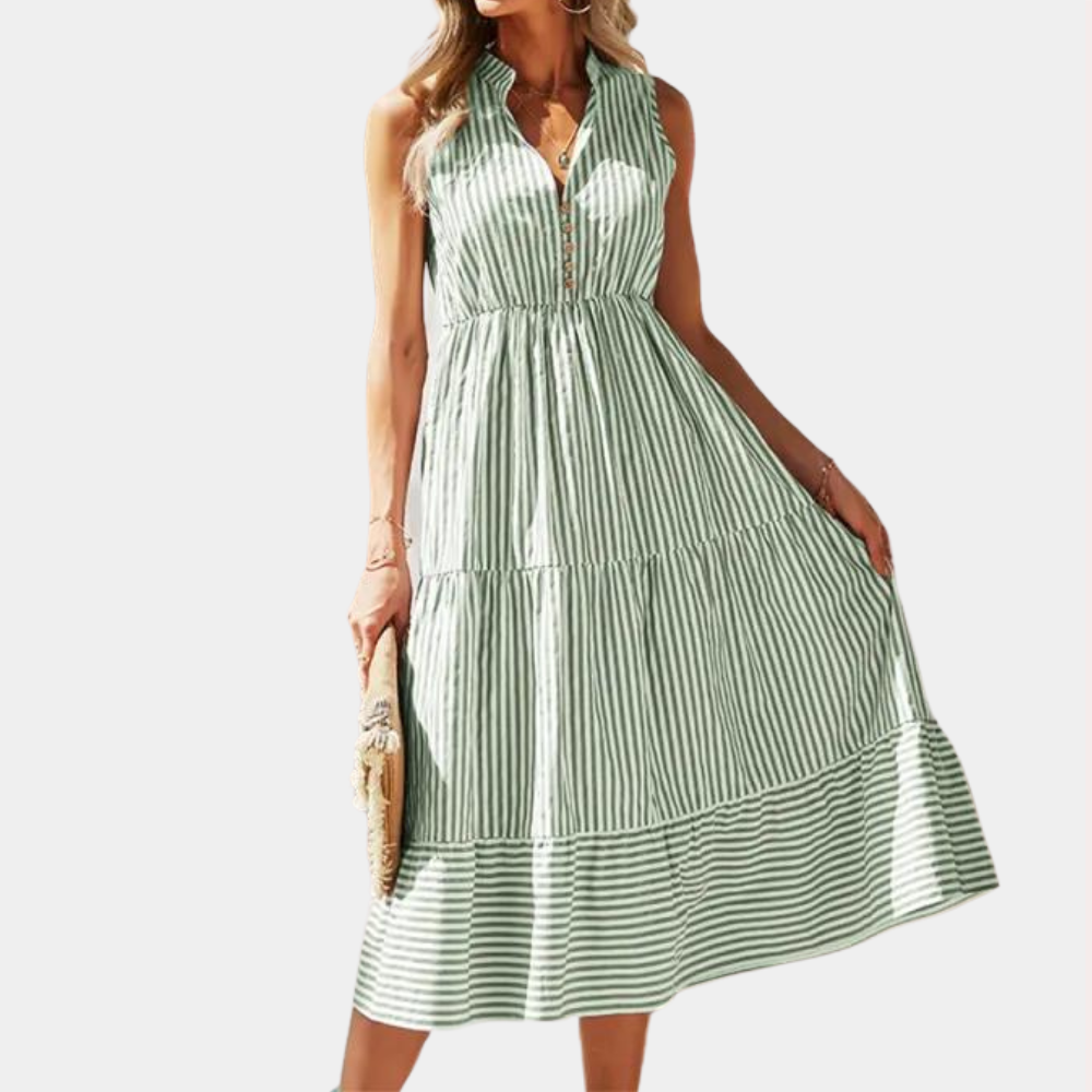 Abito Midi a Righe | Fresco | Elegante e Romantico