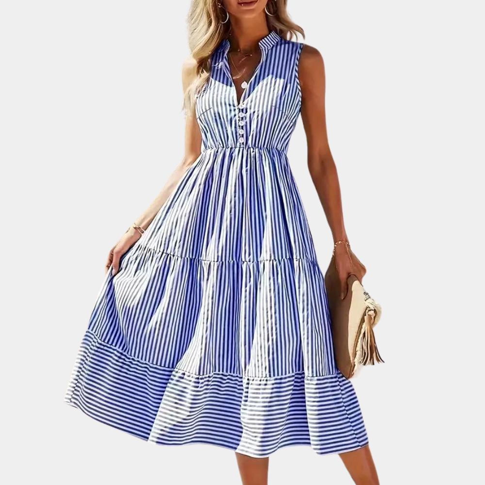 Abito Midi a Righe | Fresco | Elegante e Romantico