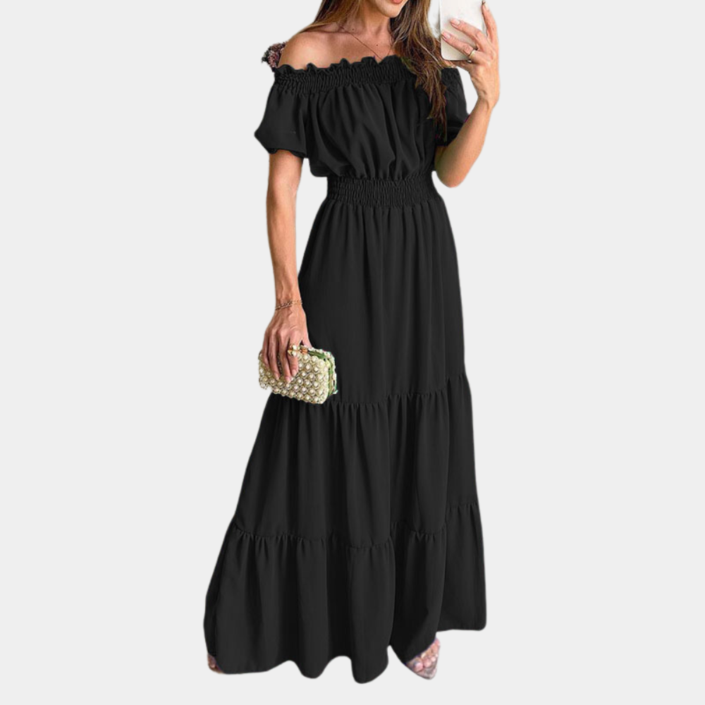Off-Shoulder Maxi Dress | Smocked Bodice | Flowy & Elegant