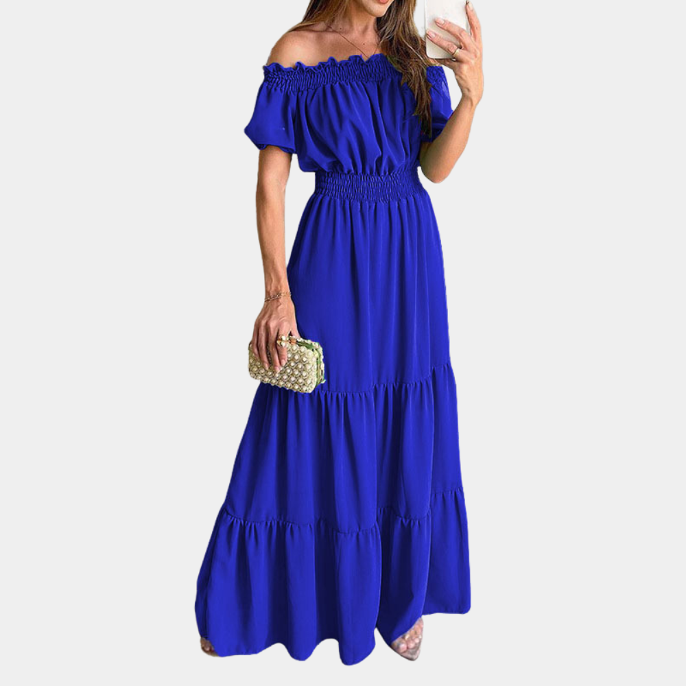 Off-Shoulder Maxi Dress | Smocked Bodice | Flowy & Elegant