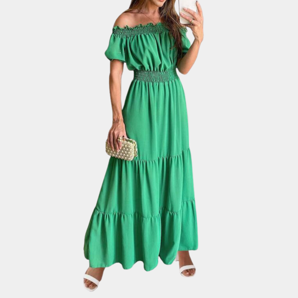 Off-Shoulder Maxi Dress | Smocked Bodice | Flowy & Elegant