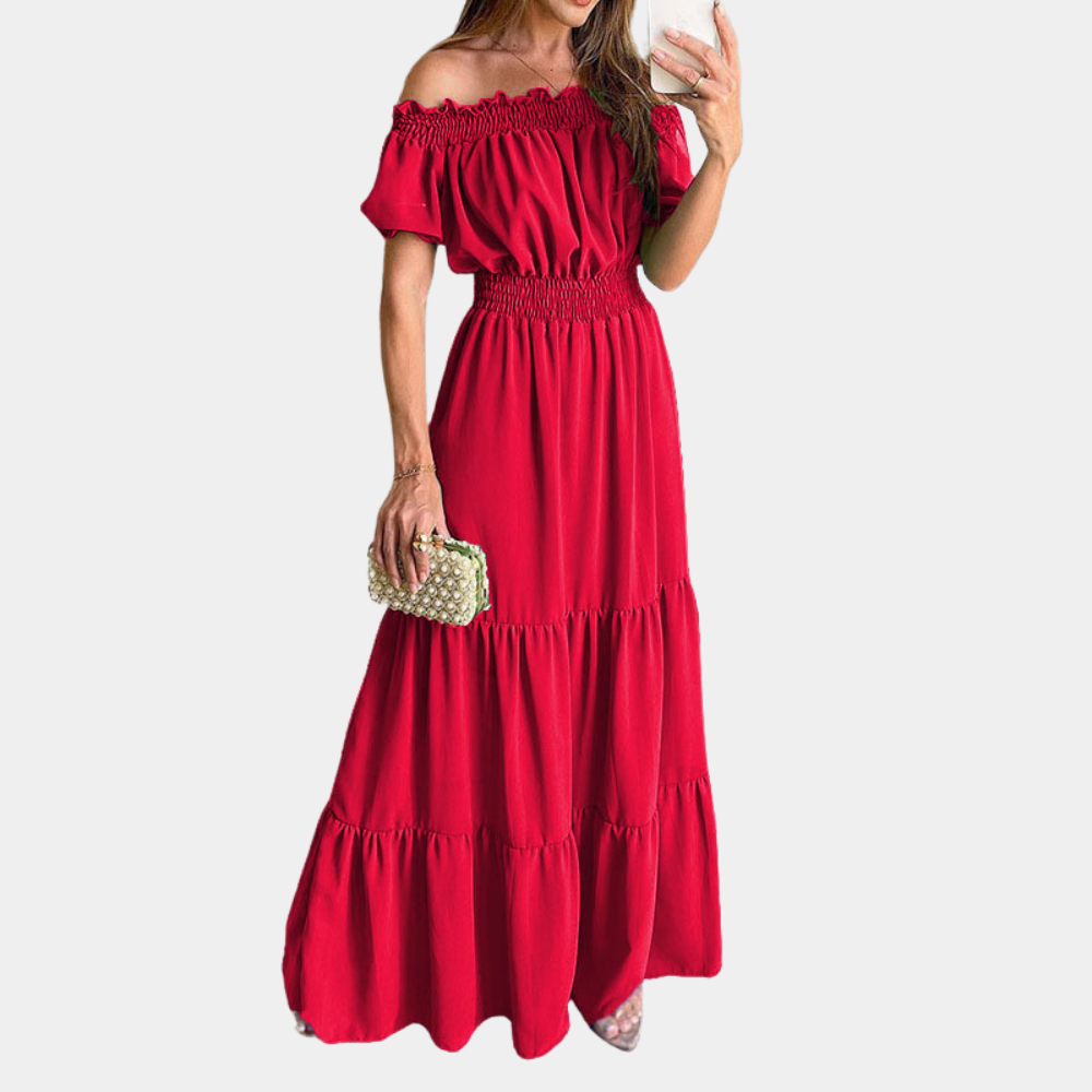 Off-Shoulder Maxi Dress | Smocked Bodice | Flowy & Elegant