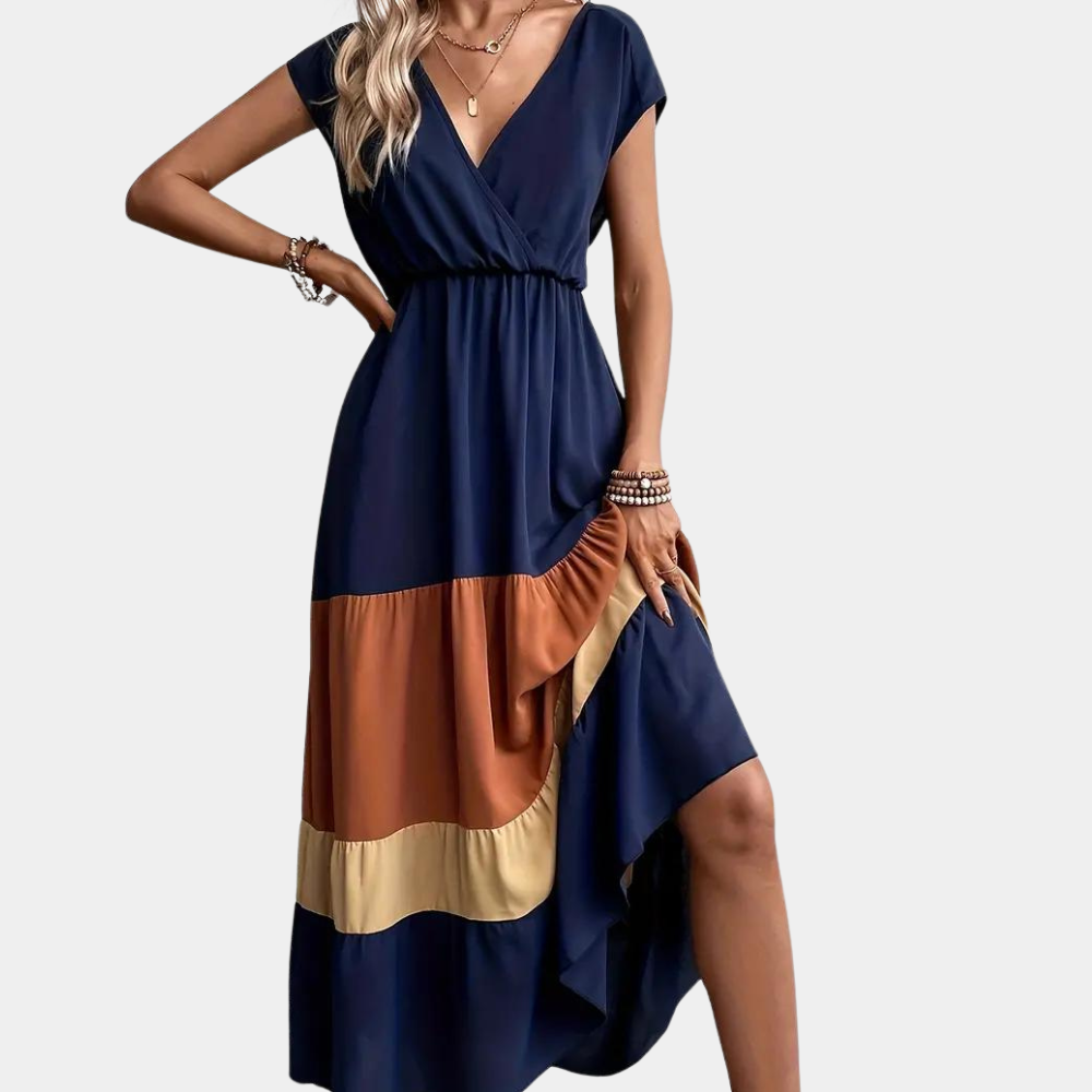 Color-Block Maxi Dress | Flowy & Elegant | Perfect for Any Occasion