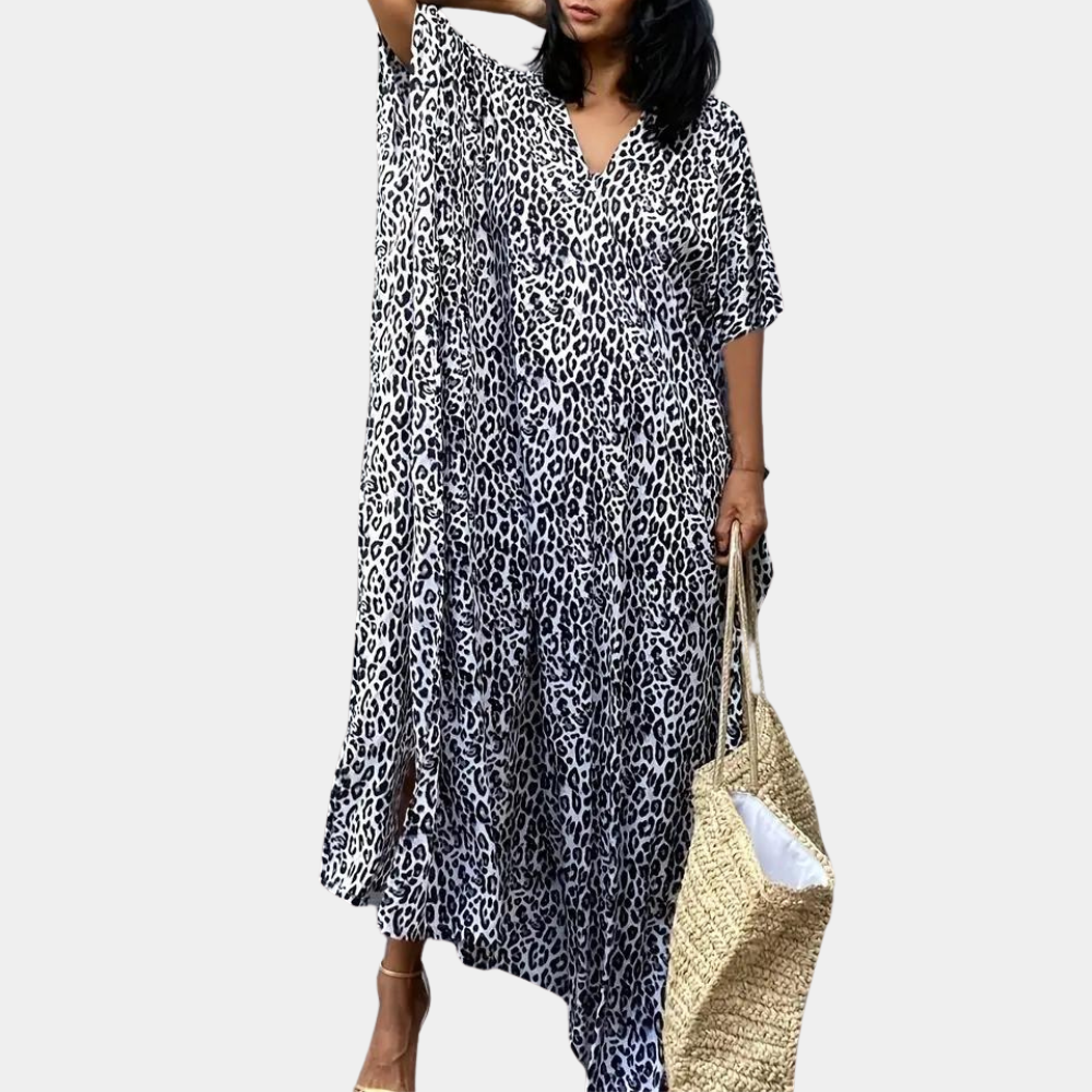Caftano Maxi Animalier | Boho Chic | Leggero e Sofisticato