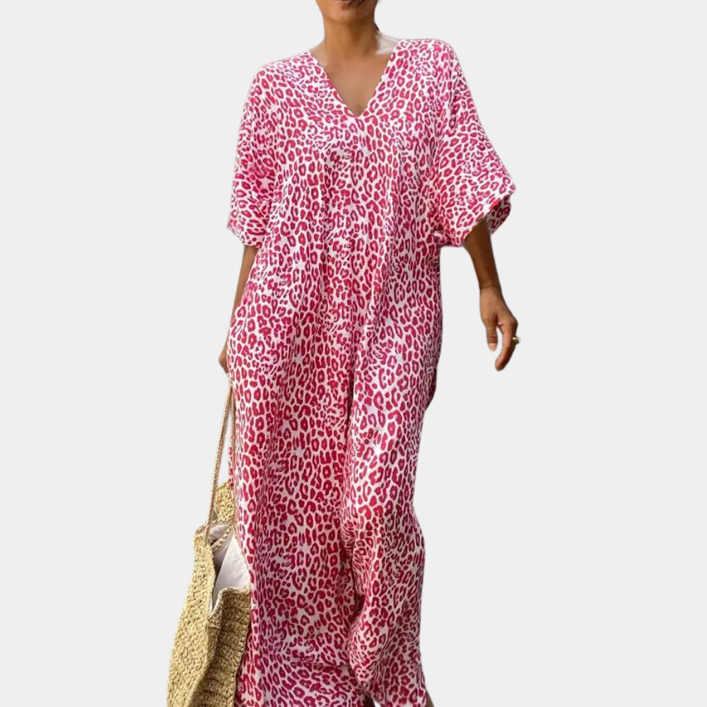 Caftano Maxi Animalier | Boho Chic | Leggero e Sofisticato