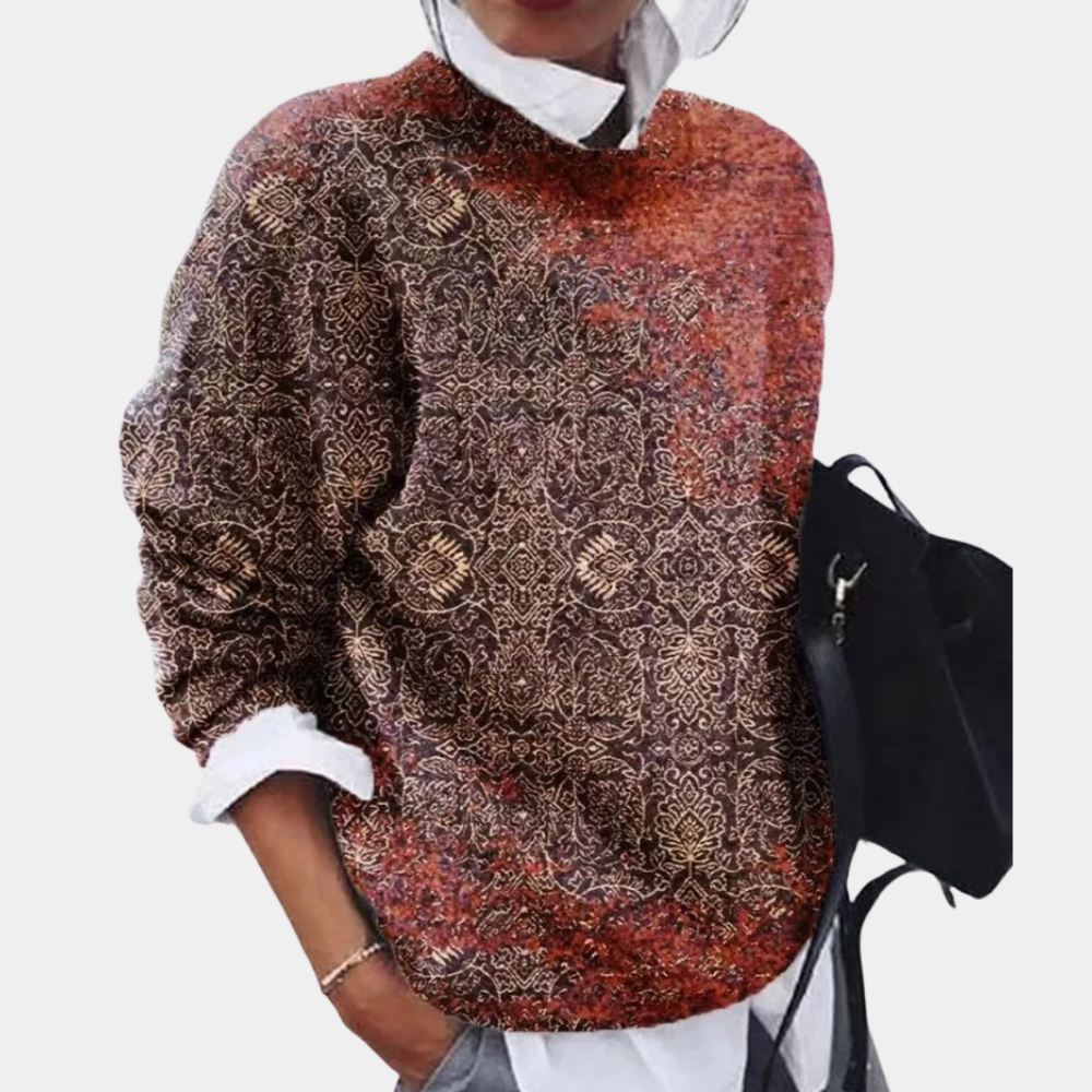 Maglione Vintage con Fantasia Astratta | Misto Cotone | Comodo e Stiloso