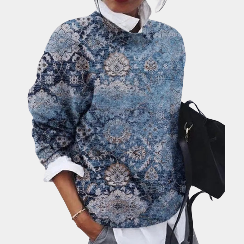 Maglione Vintage con Fantasia Astratta | Misto Cotone | Comodo e Stiloso