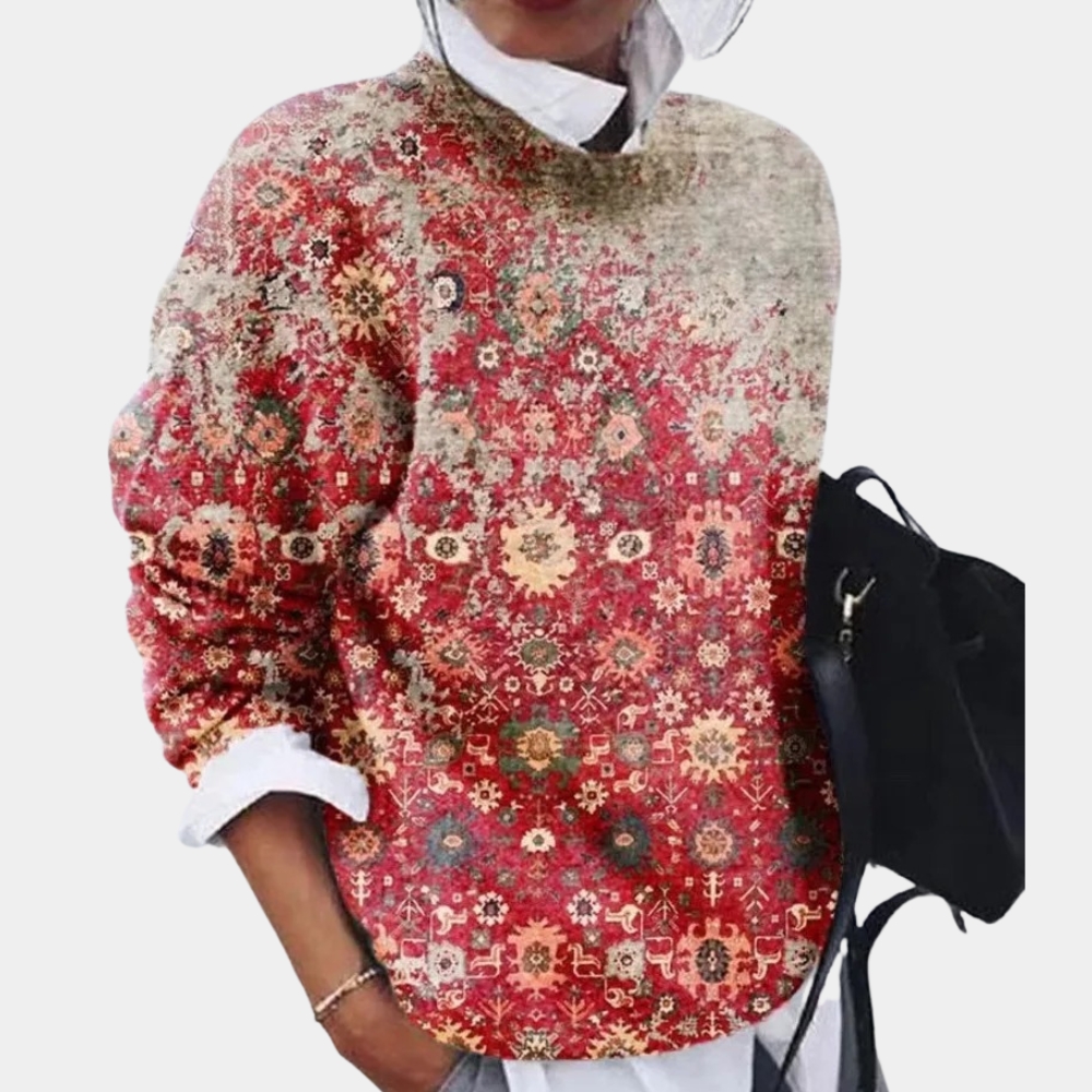 Maglione Vintage con Fantasia Astratta | Misto Cotone | Comodo e Stiloso