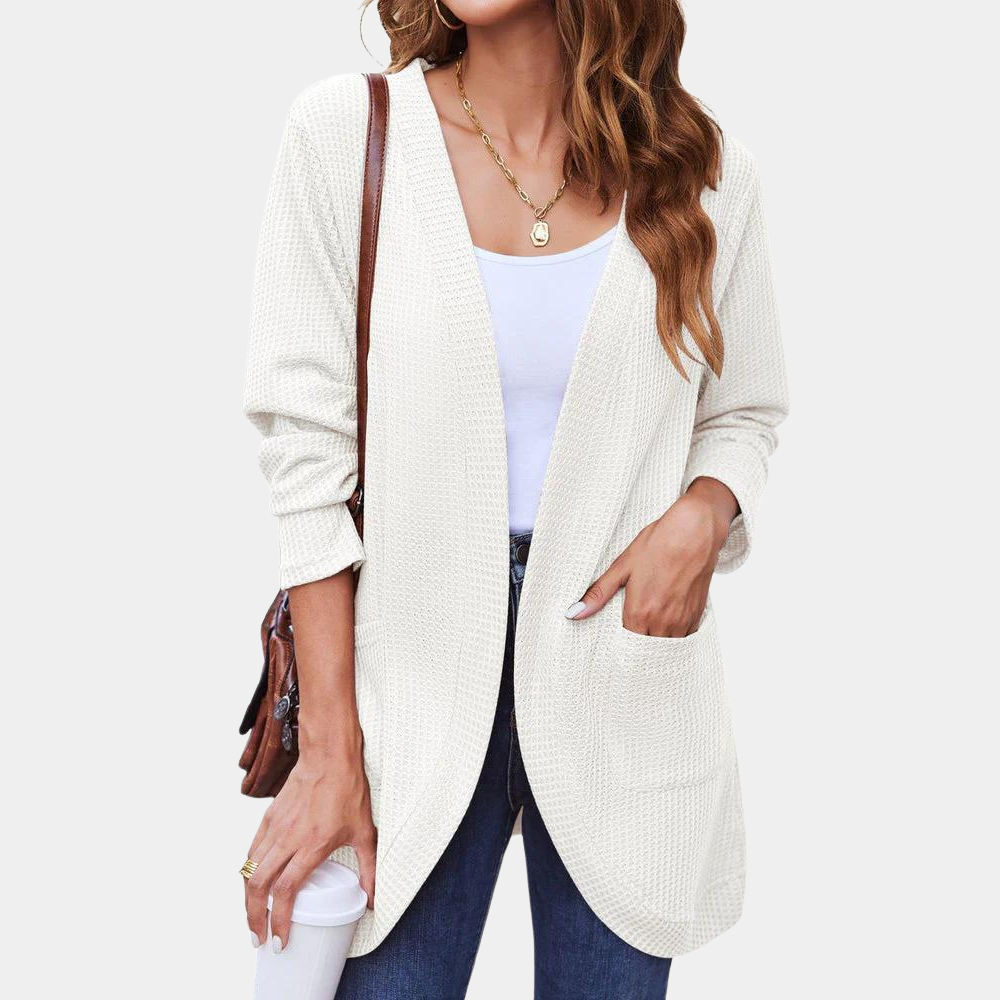 Cardigan Lungo Minimal | Misto Cotone | Elegante e Versatile