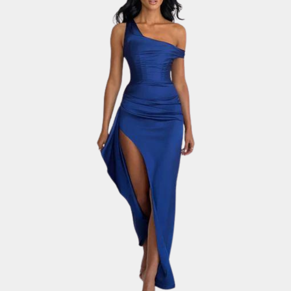 Abito Lungo Monospalla | Elegante & Sensuale | Spacco Alto & Vestibilità Aderente