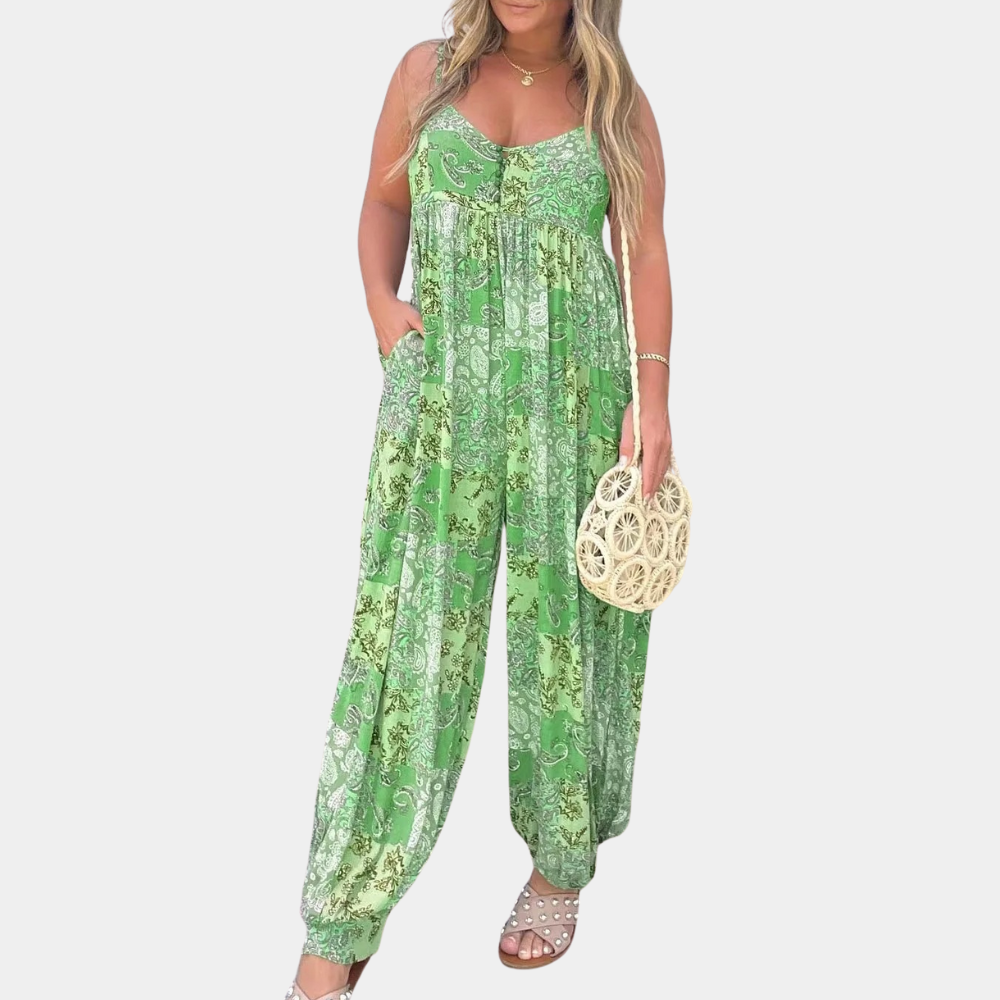 Boho Floral Jumpsuit | Lightweight & Flowy | Perfect for Summer