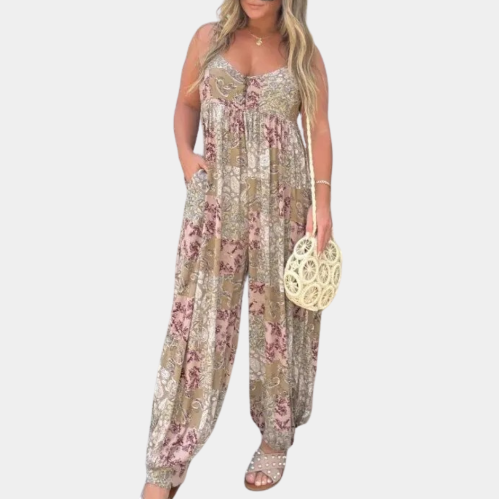 Boho Floral Jumpsuit | Lightweight & Flowy | Perfect for Summer