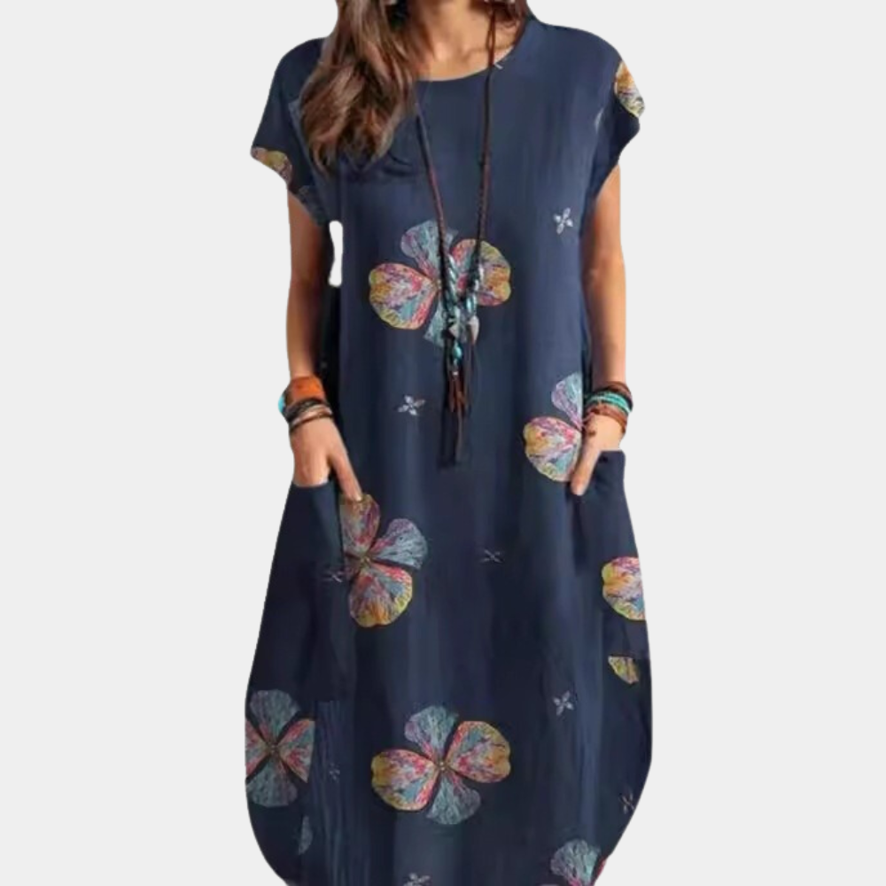 Floral Print Midi Dress | Relaxed & Comfortable | Everyday Casual Wear