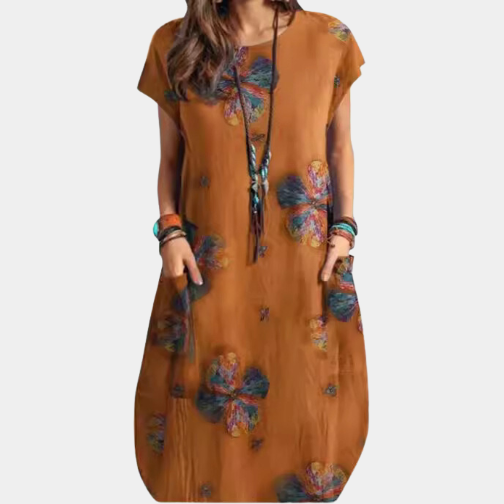 Floral Print Midi Dress | Relaxed & Comfortable | Everyday Casual Wear