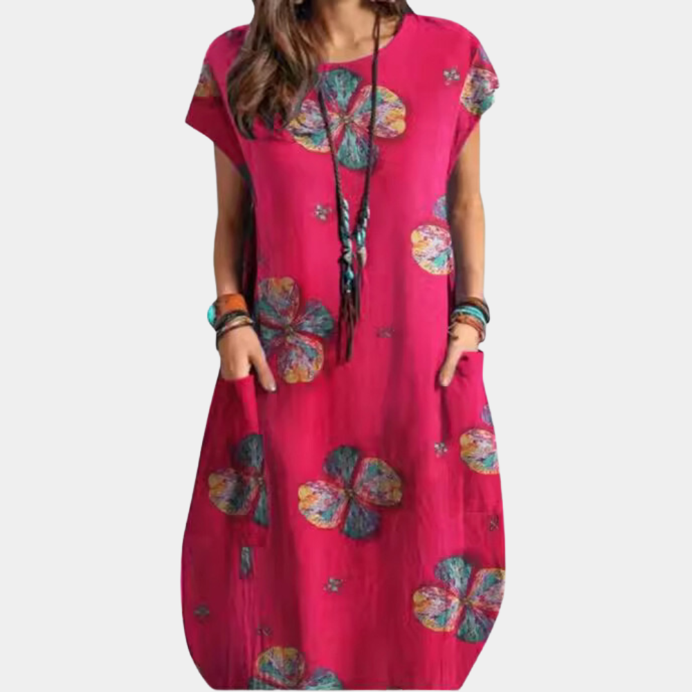 Floral Print Midi Dress | Relaxed & Comfortable | Everyday Casual Wear