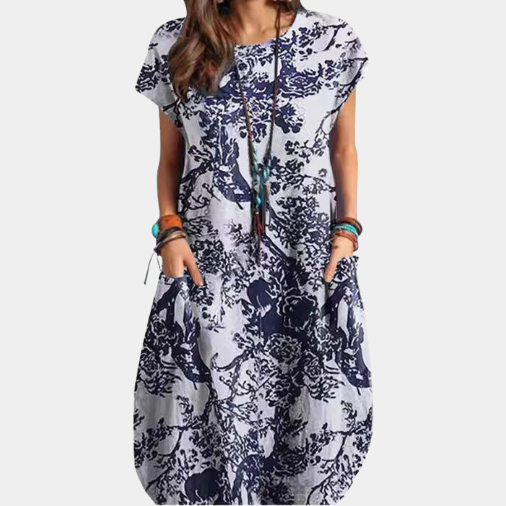 Floral Print Midi Dress | Relaxed & Comfortable | Everyday Casual Wear