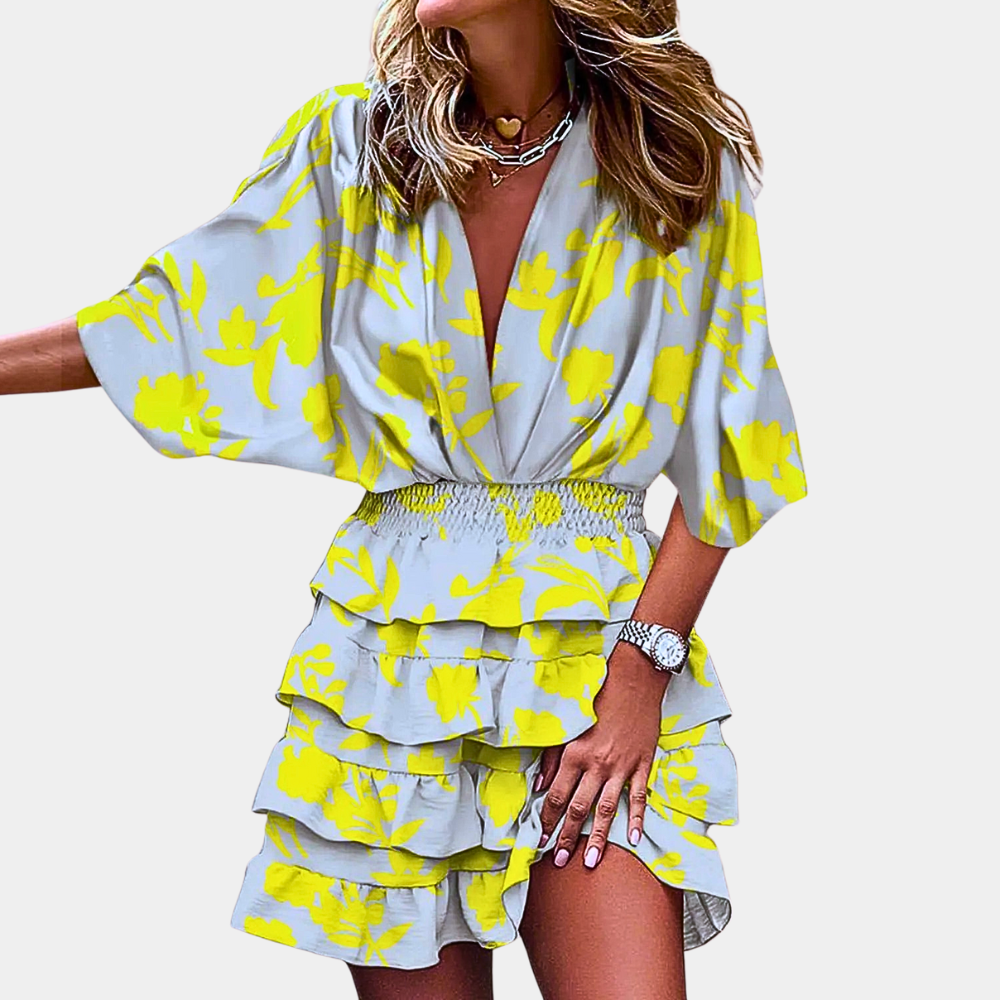 Mini Abito Tropicale | Maniche Ampie | Fresco e Chic
