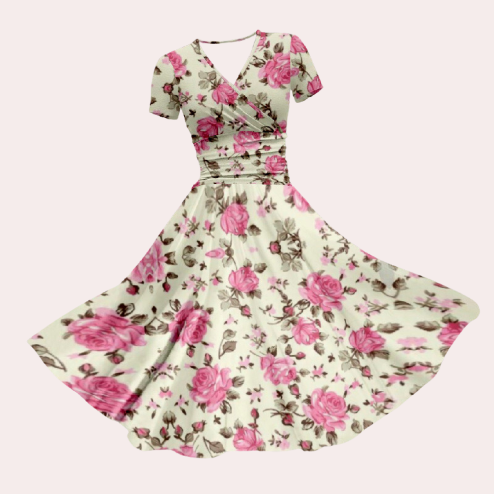 Abito Midi Floreale | Scollo a V | Fresco e Romantico