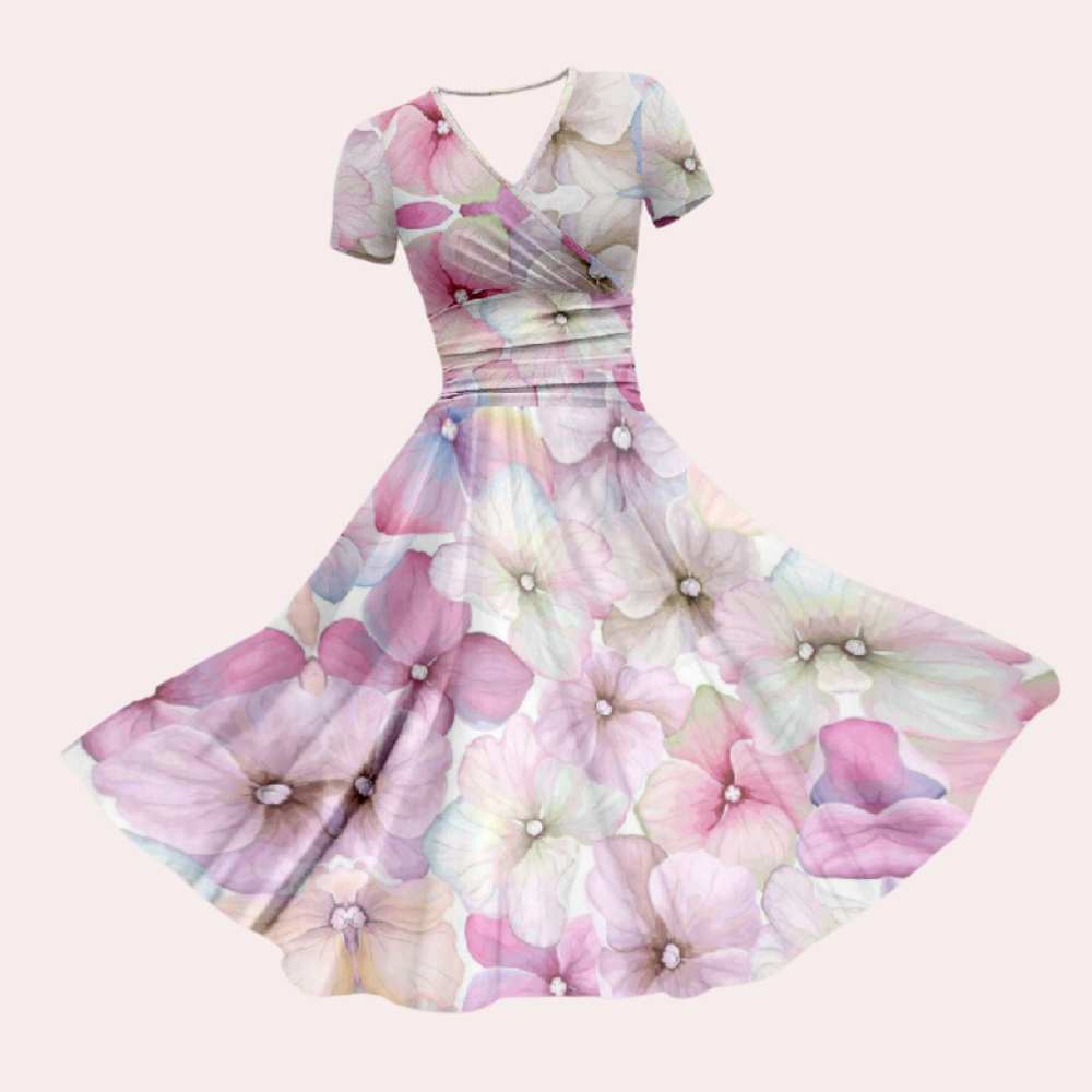 Abito Midi Floreale | Scollo a V | Fresco e Romantico