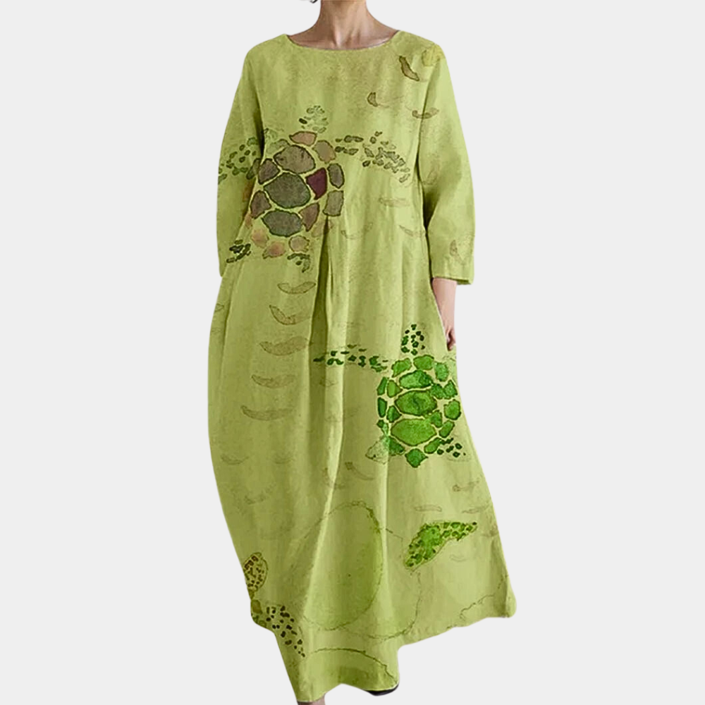 Abito Lungo Boho | Cotone & Lino | Stampa Colorata