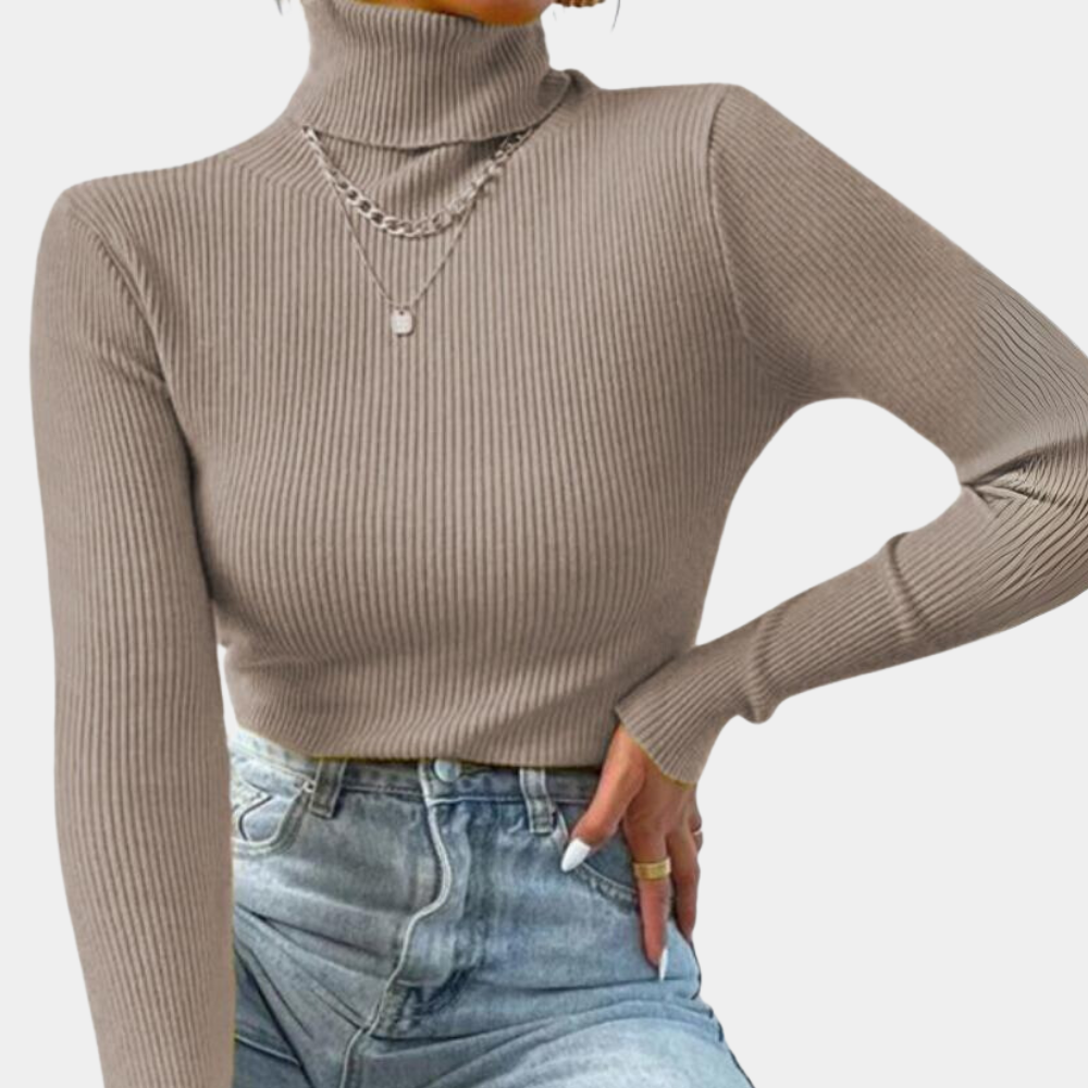 Maglione Dolcevita a Coste | Misto Cotone | Elegante e Versatile