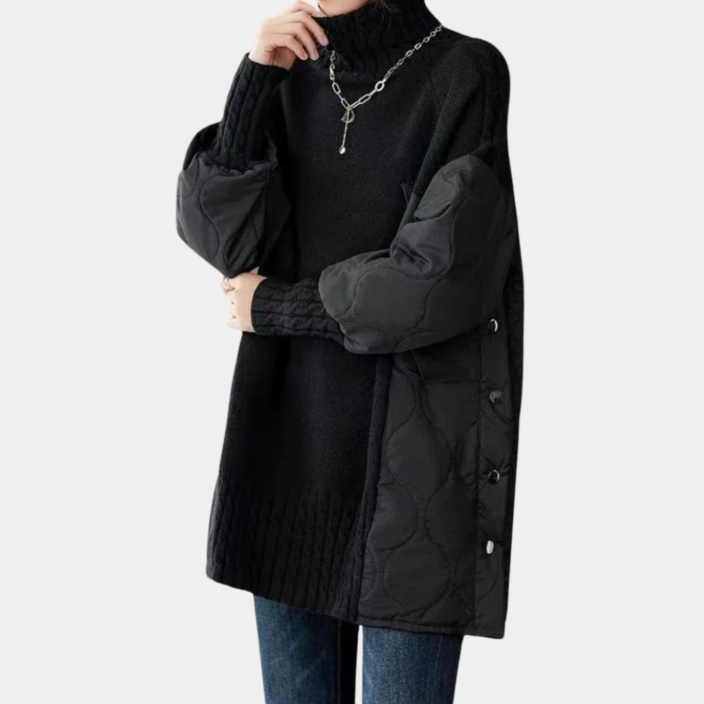 Maglione Lungo | Collo Alto | Maniche Trapuntate
