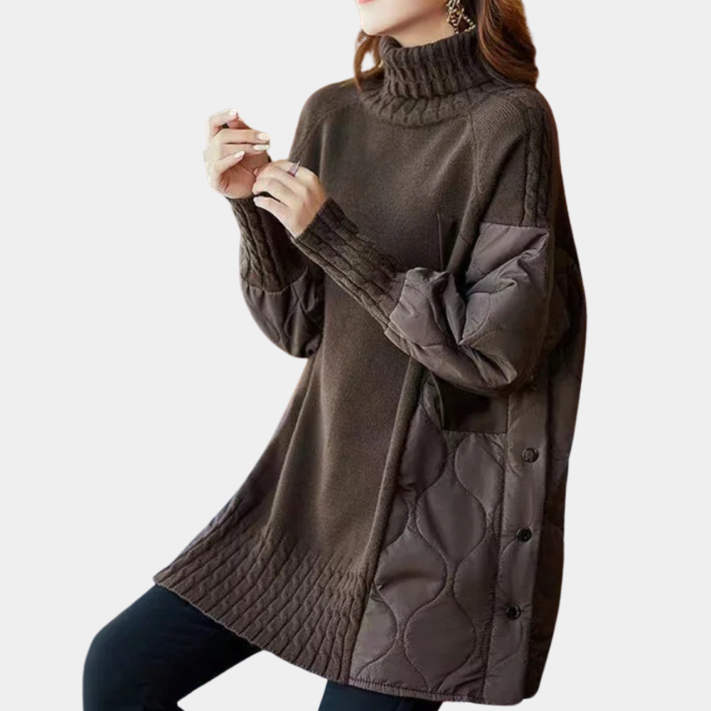 Maglione Lungo | Collo Alto | Maniche Trapuntate