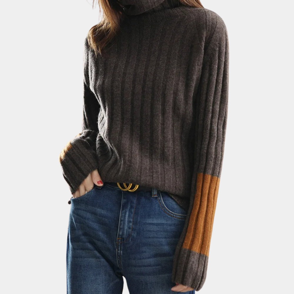 Maglione Collo Alto | Maniche a Contrasto | Moderno e Sofisticato