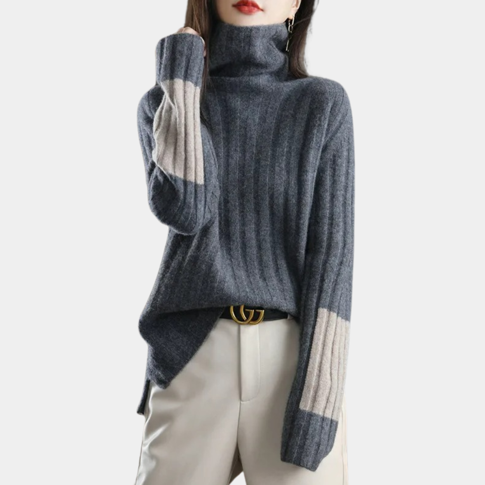 Maglione Collo Alto | Maniche a Contrasto | Moderno e Sofisticato