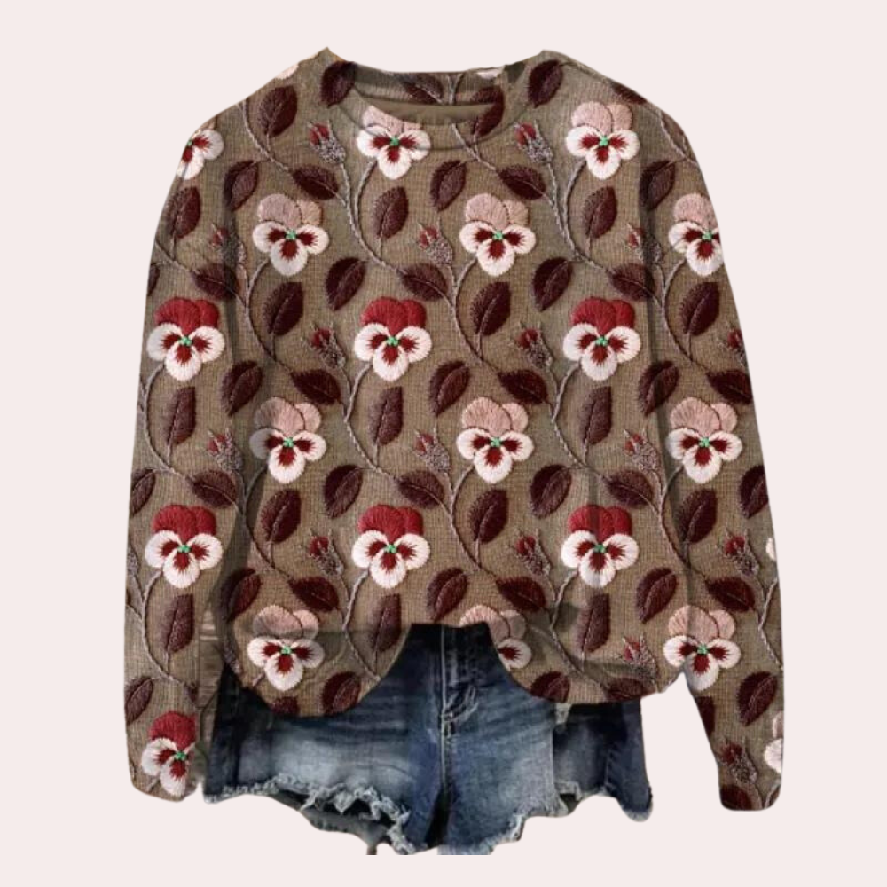 Maglione Floreale a Maniche Lunghe | Stile Casual | Morbido e Colorato