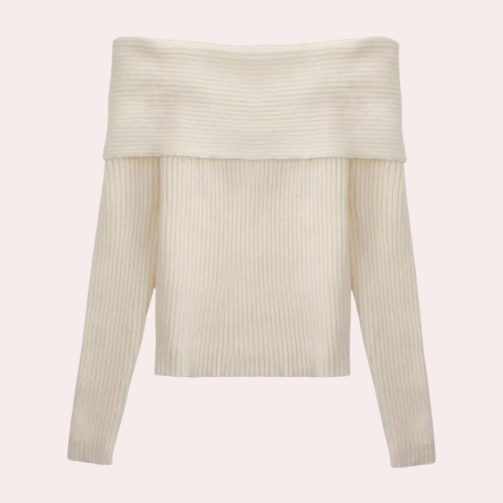 Maglione Off-Shoulder | Maglia a Costine | Eleganza e Comfort