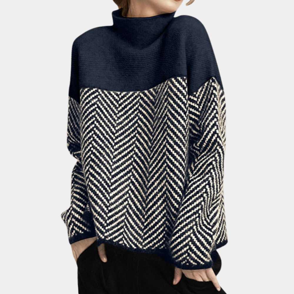 Maglione Dolcevita Bicolore | Donna | Caldo e Raffinato