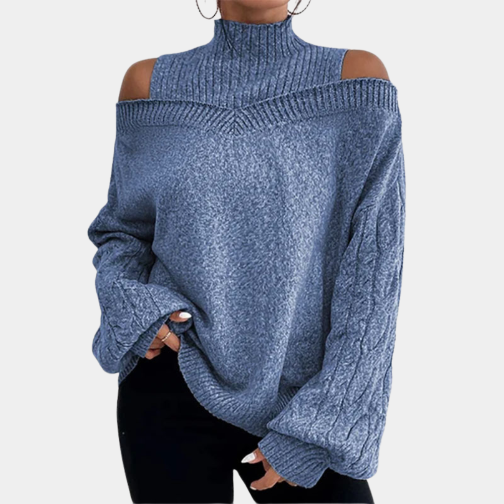 Maglione Off-Shoulder | Collo Alto | Caldo e Sofisticato