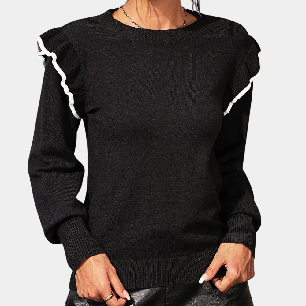 Maglione con Volant sulle Spalle | Stile Elegante | Morbido e Versatile