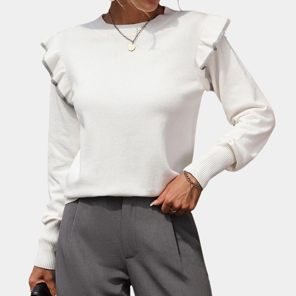Maglione con Volant sulle Spalle | Stile Elegante | Morbido e Versatile