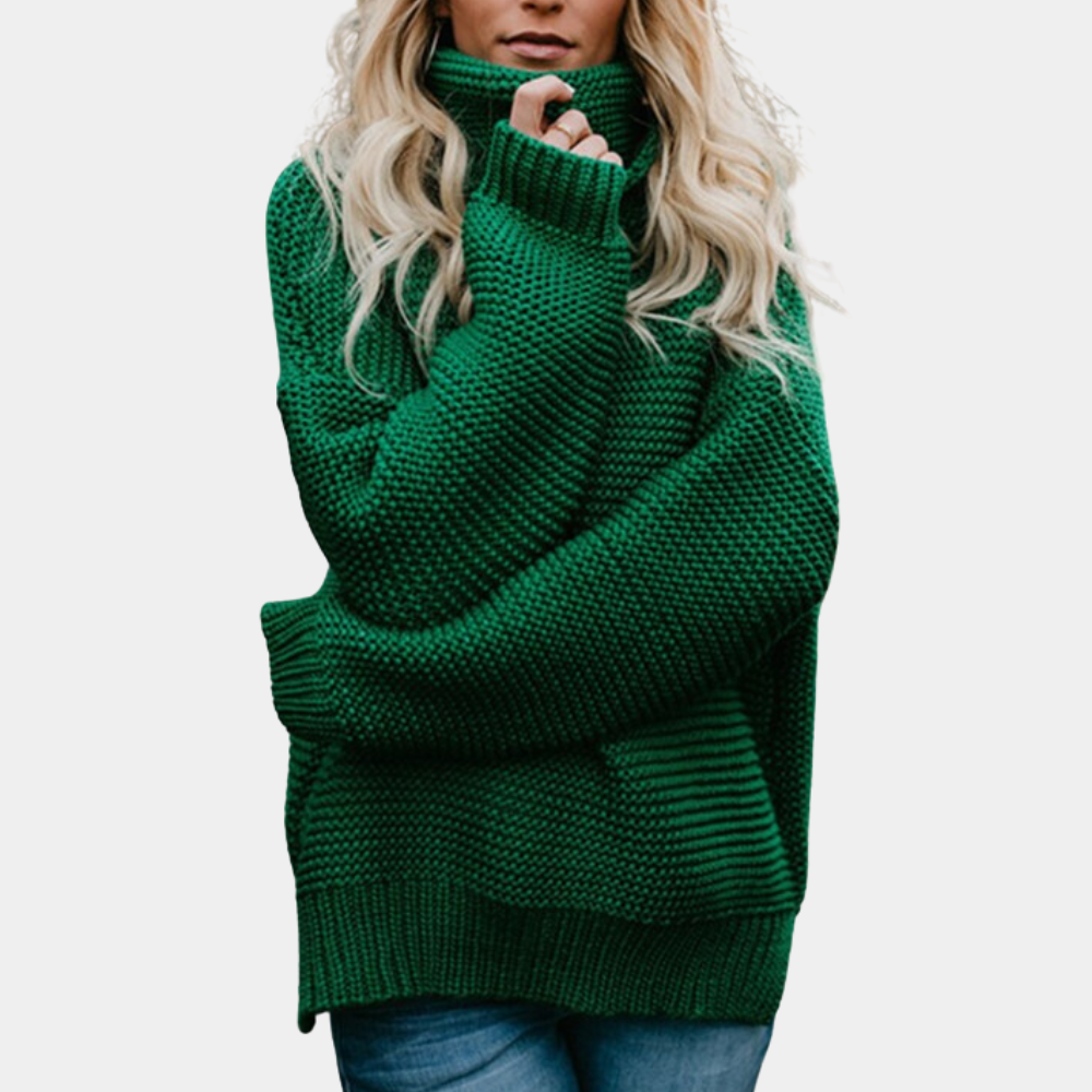 Maglione Oversize a Collo Alto | Maglia a Coste | Caldo e Avvolgente