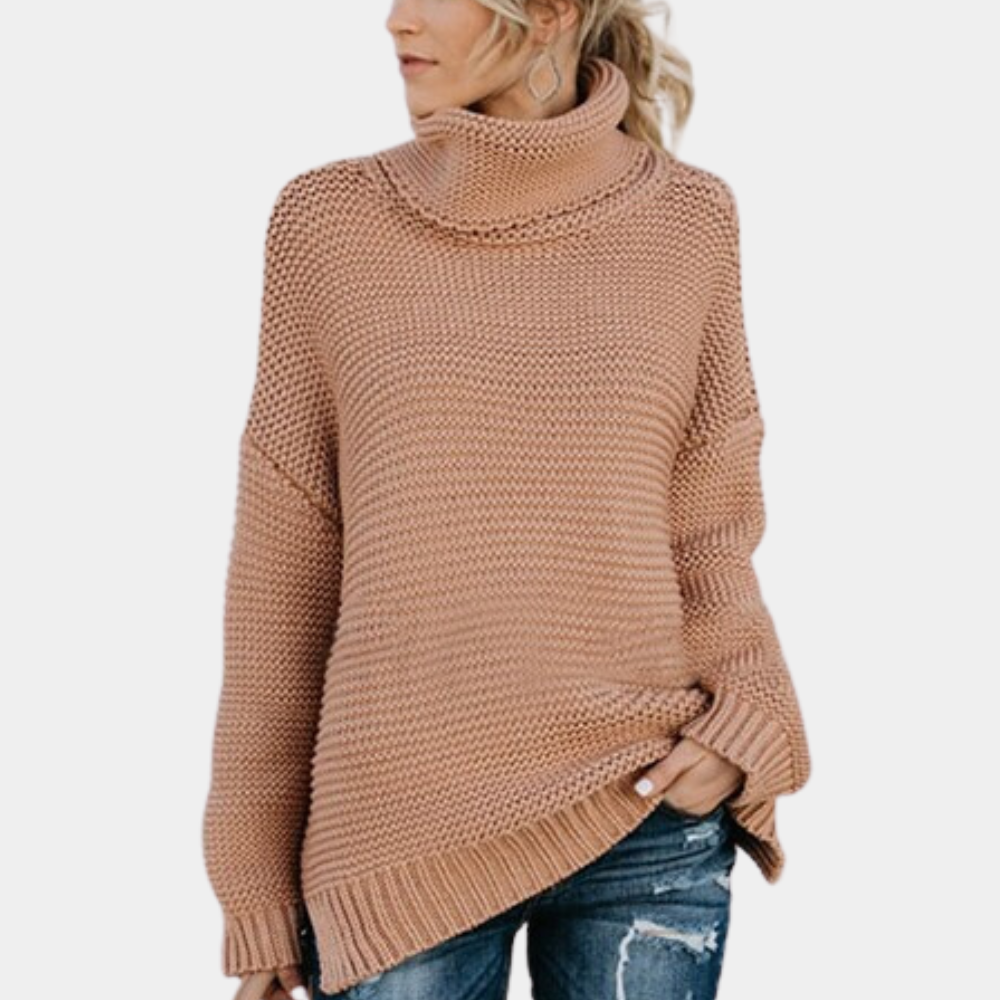 Maglione Oversize a Collo Alto | Maglia a Coste | Caldo e Avvolgente