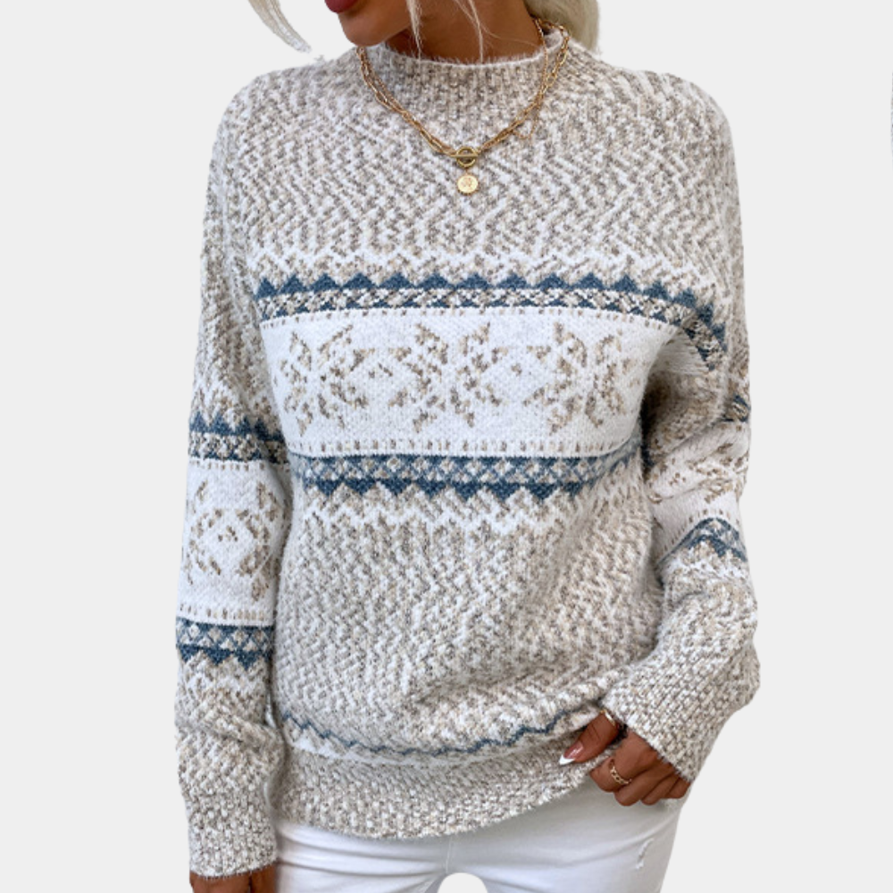 Maglione Invernale con Motivo Norvegese | Misto Lana | Caldo e Festivo