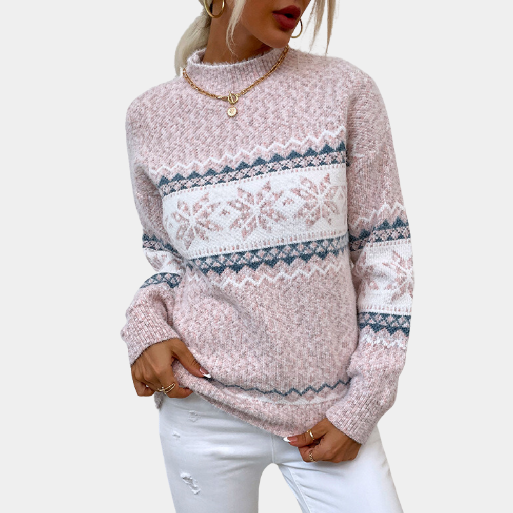 Maglione Invernale con Motivo Norvegese | Misto Lana | Caldo e Festivo