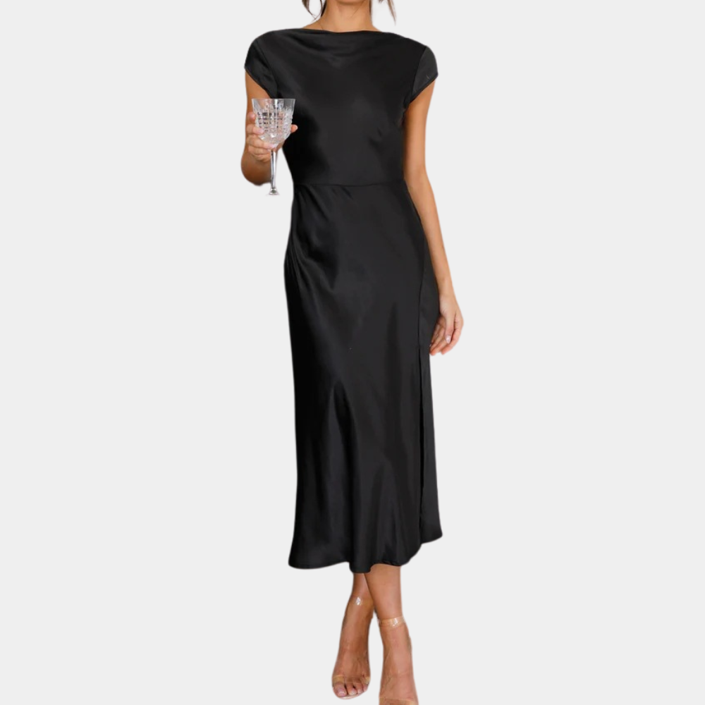 Abito Midi in Raso | Elegante | Schiena Scoperta