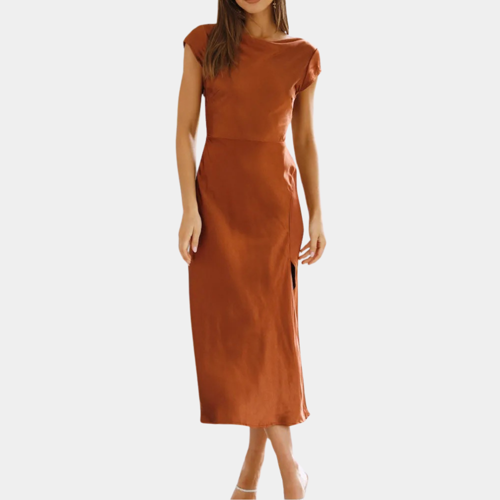 Abito Midi in Raso | Elegante | Schiena Scoperta