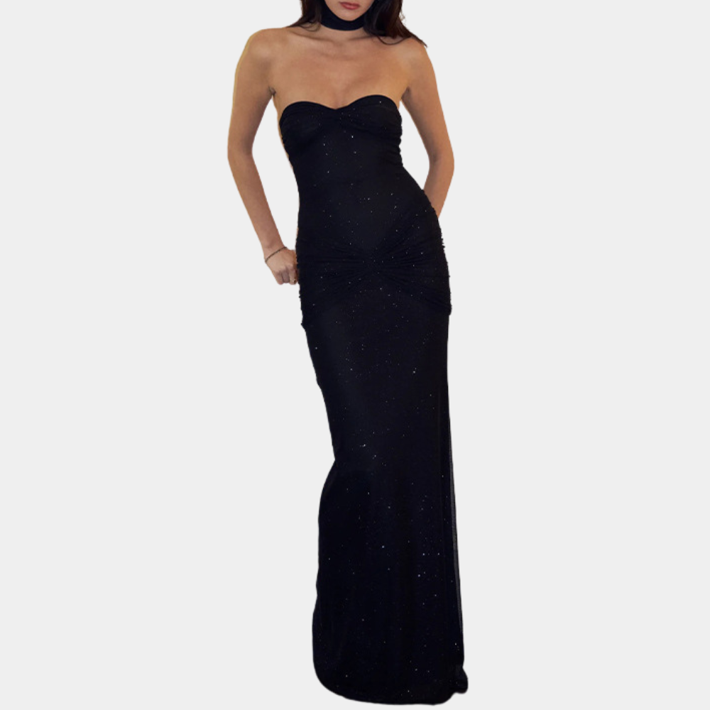 Abito Lungo Sensuale | Mesh & Fascia | Elegante e Seducente