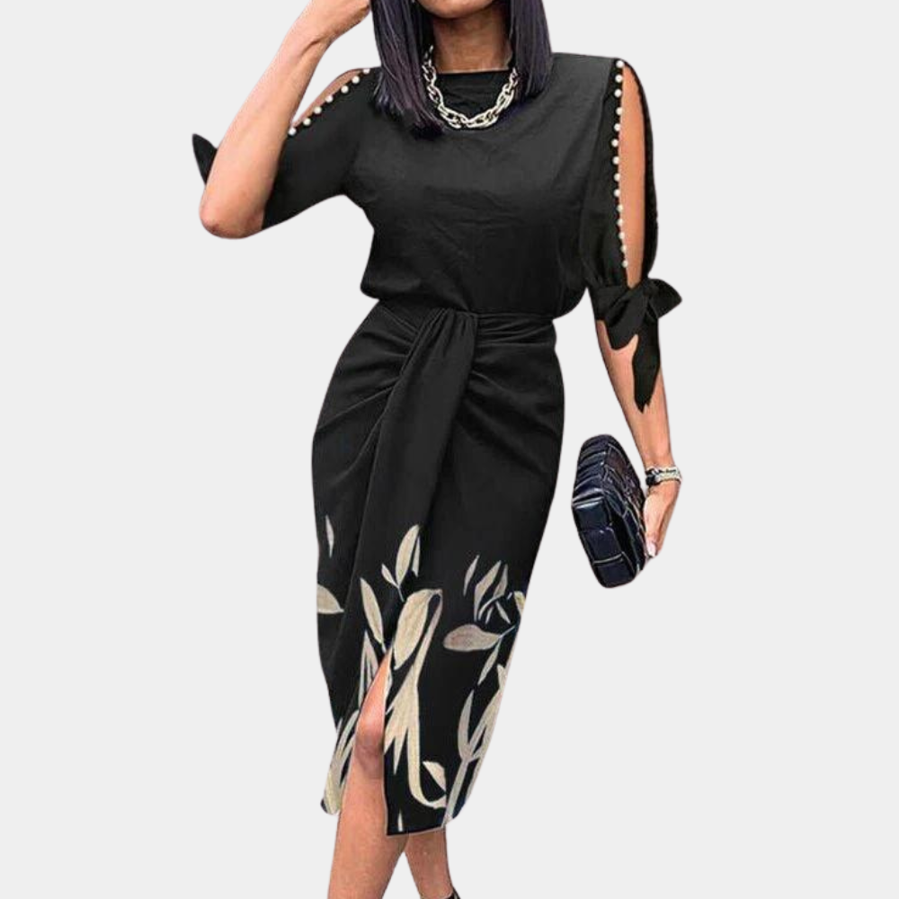 Abito Midi Elegante | Dettagli Cut-Out | Stampa Floreale