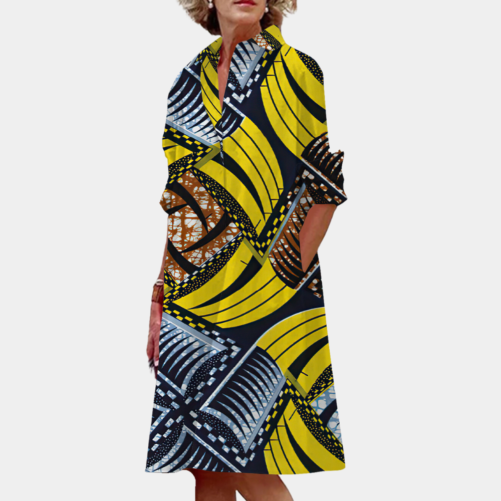Abito Midi Colorato | Stampa Astratta | Comodo e Creativo
