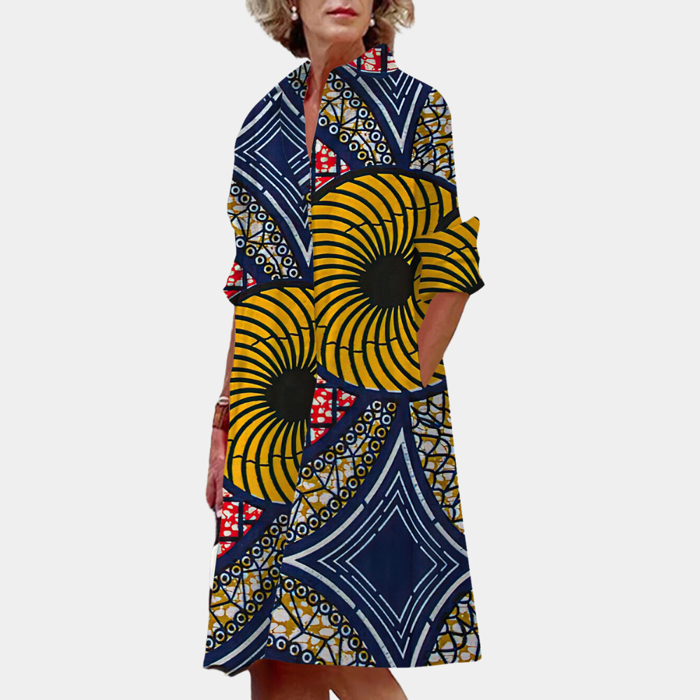 Abito Midi Colorato | Stampa Astratta | Comodo e Creativo