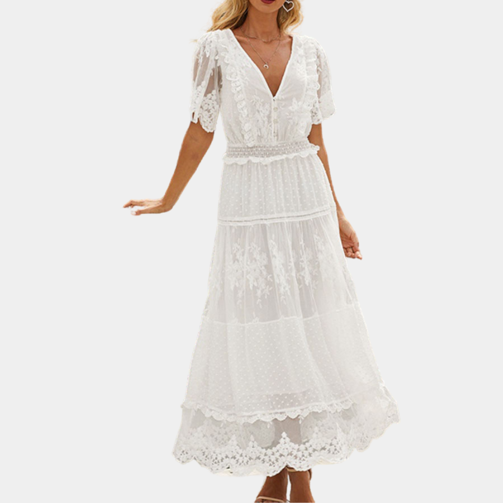 Abito Lungo in Pizzo | Stile Boho | Elegante e Romantico