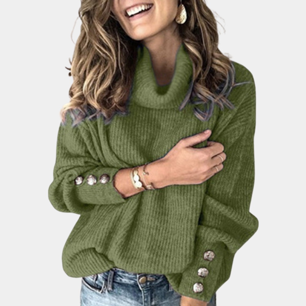 Maglione Dolcevita con Bottoni | Misto Lana | Caldo e Raffinato