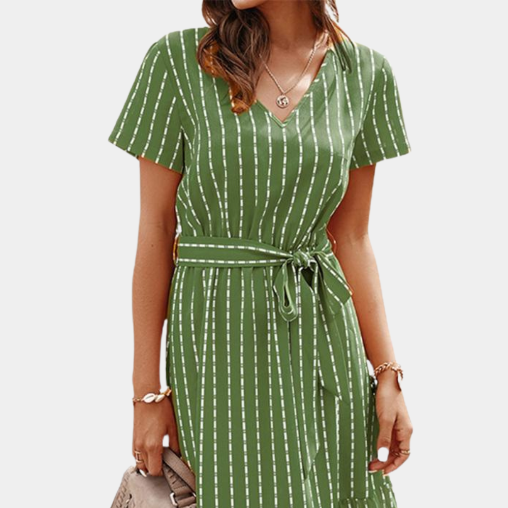Abito Midi a Quadretti | Cintura in Vita | Fresco e Casual